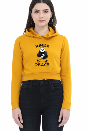 Inner Peace Panda Crop Hoodie