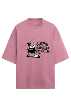 Unisex Find Your Peace Panda Oversized T-shirt - Image 2