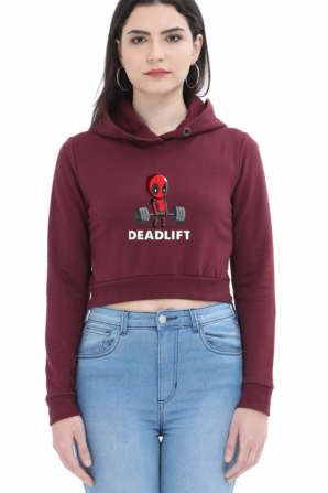 Deadpool Deadlift Crop Hoodie - Image 2