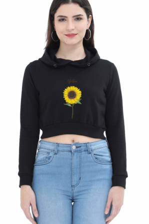 Coldplay Crop Hoodie | Yellow - Image 2