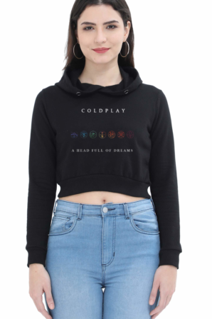 Coldplay Music Crop Hoodie