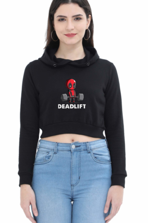 Deadpool Deadlift Crop Hoodie