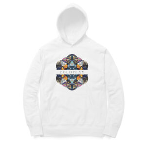 Coldplay hoodie with "Vibes of Music and Color" design, vibrant and comfortable music-themed apparel for Coldplay fans.